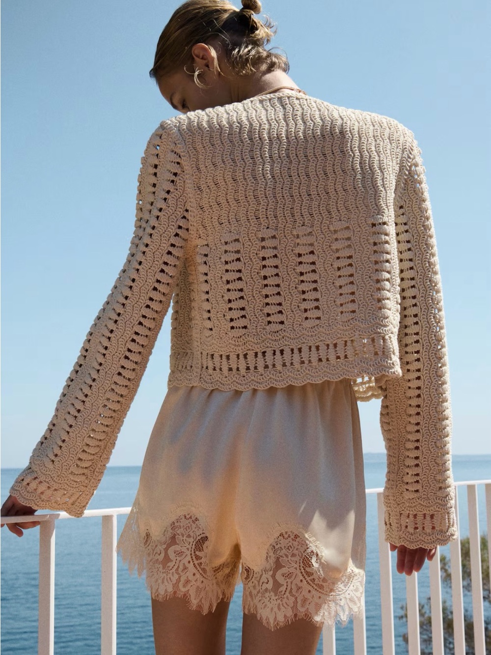 H&M STUDIO COLLECTION SPRING 2026 
CREAM CROCHET COTTON JACKET